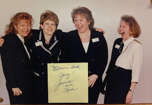 archived photo of jeannete bryson laughing with other women.