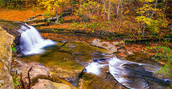 hawking hills creek in the fall time