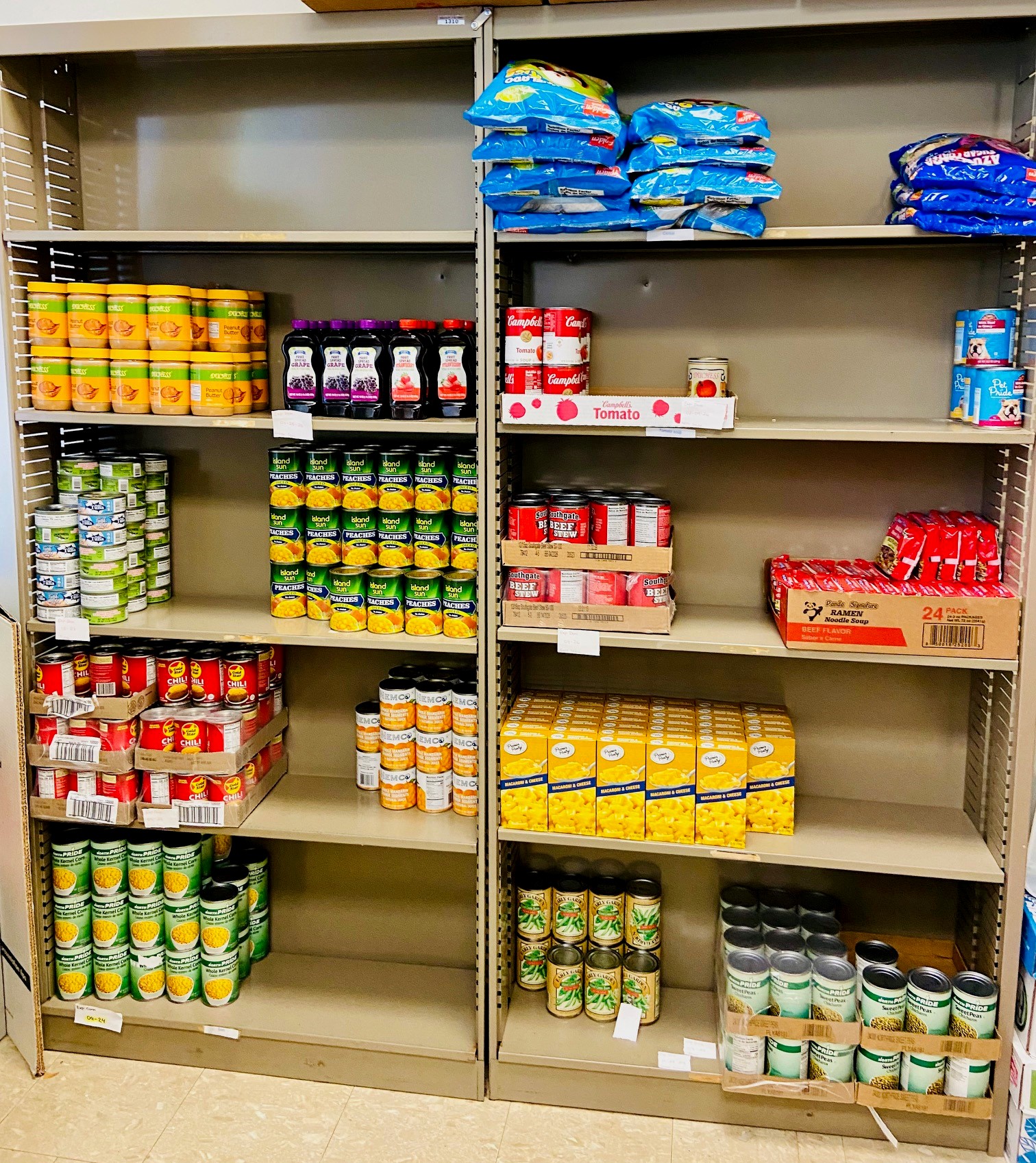 lions cupboard shelf with food